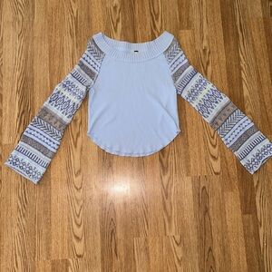 Free people blue sweater/shirt size s